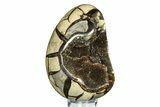 Septarian Dragon Egg Geode - Sparkly Black Crystals #308835-1